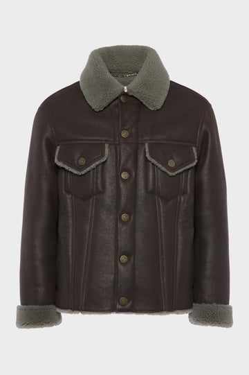 Waxed shearling jacket