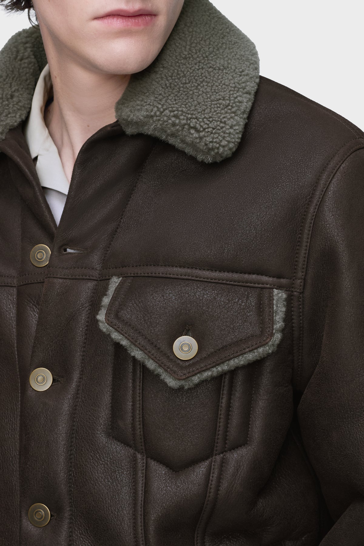 Waxed shearling jacket