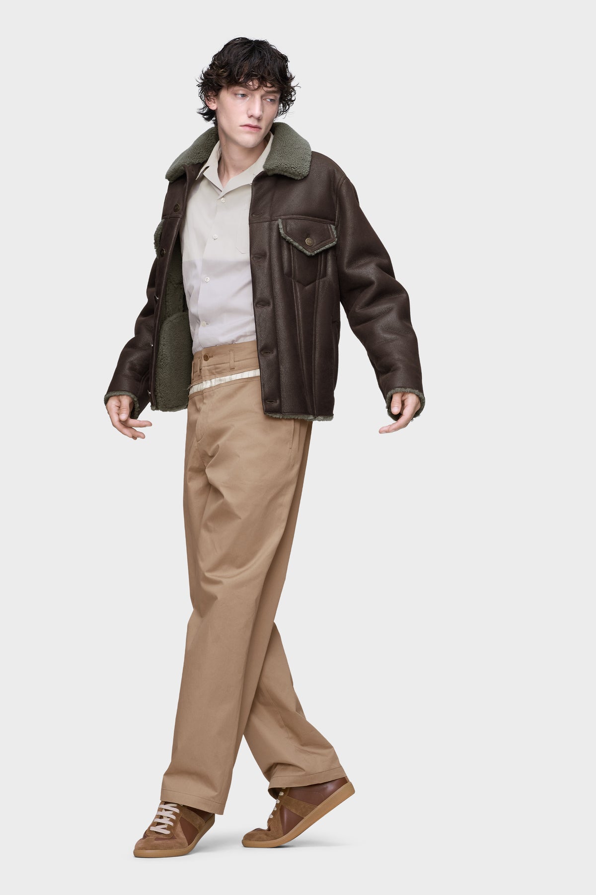 Waxed shearling jacket