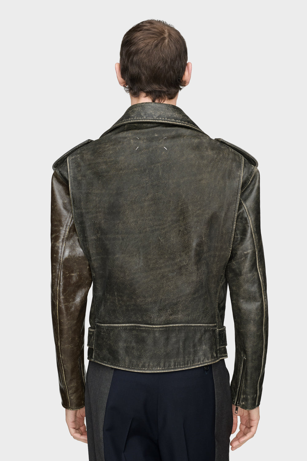 Maison Margiela Distressed Leather Biker Jacket