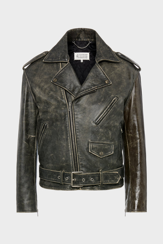 Maison Margiela Distressed Leather Biker Jacket