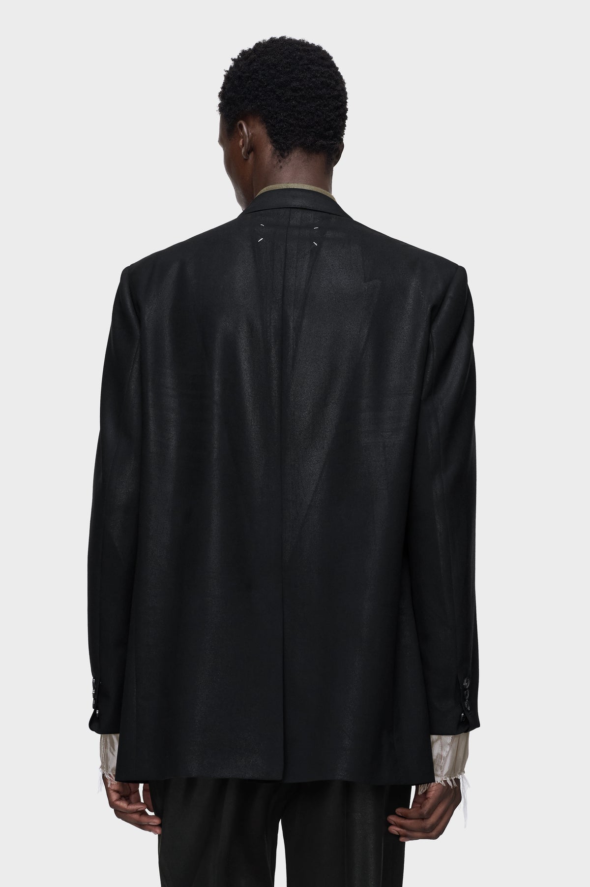 Foiled wool blazer