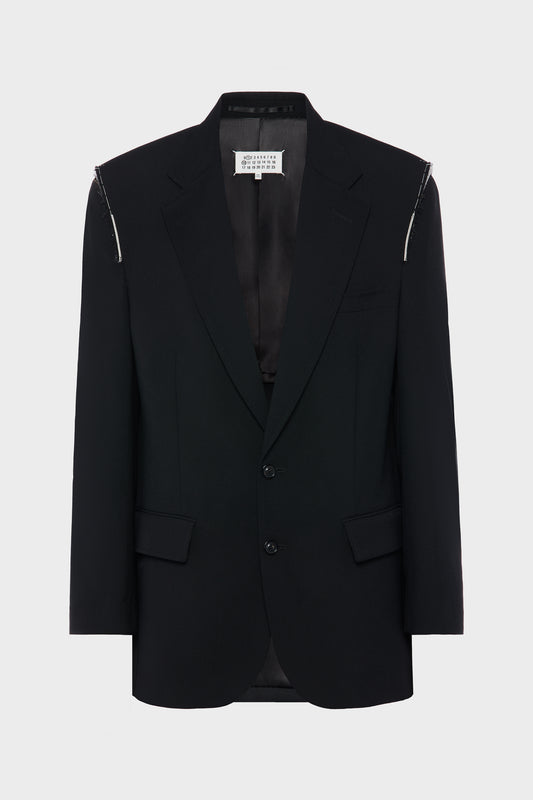 Maison Margiela بليزر صوف بصف أزرار واحد