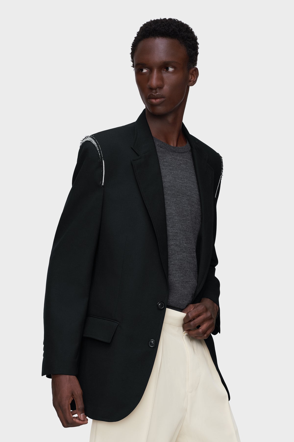 Wool single-breasted blazer