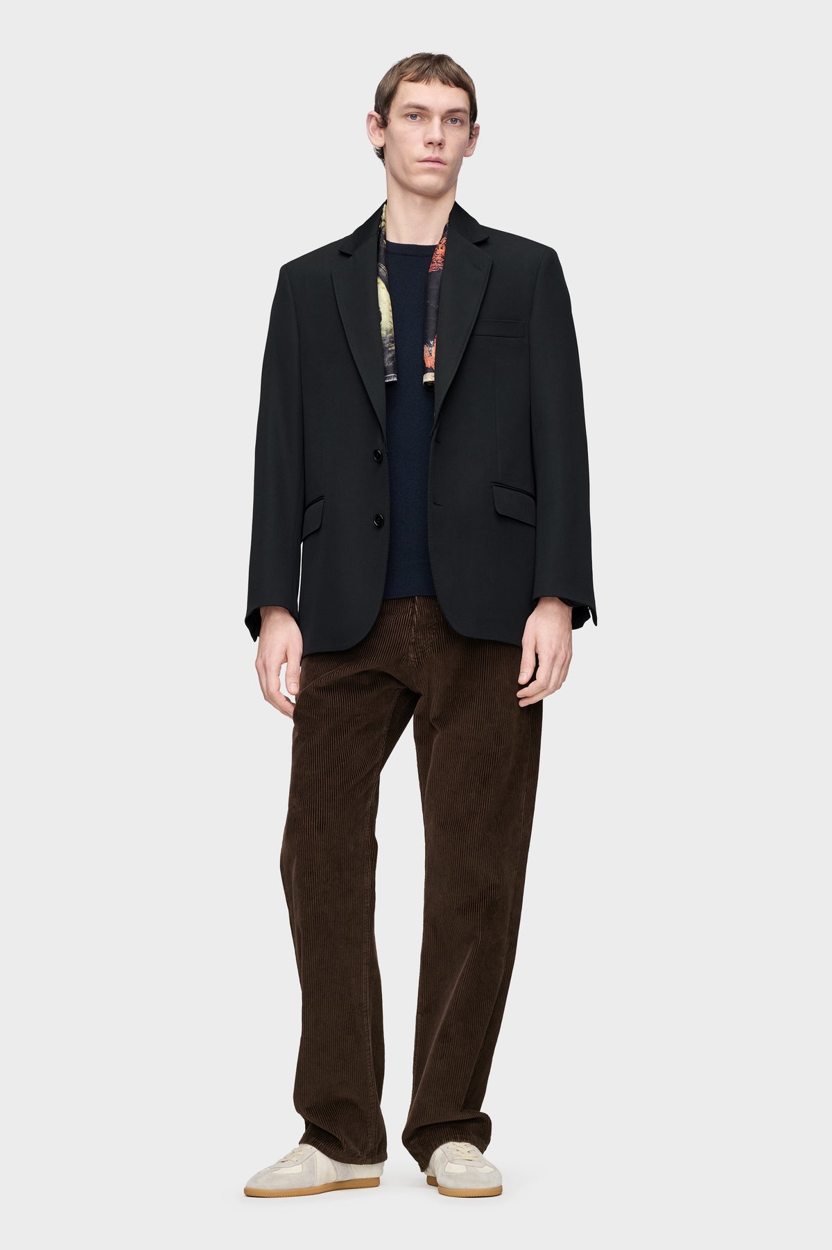 Folded Collar Wool Blazer