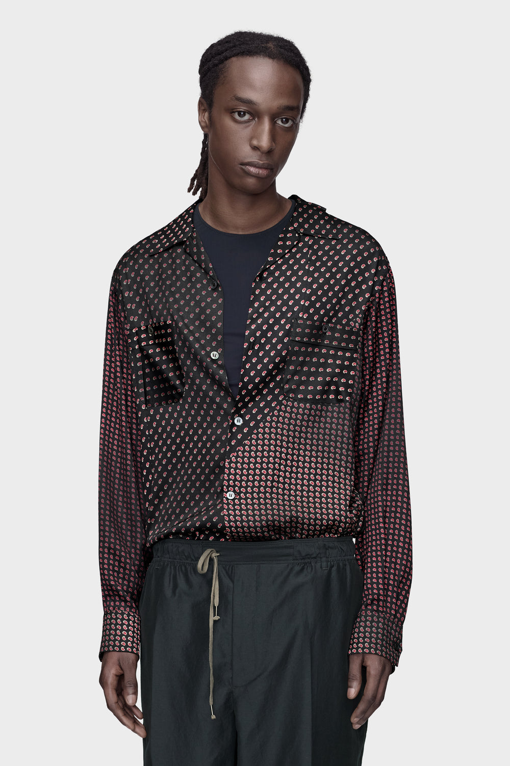 Designer Black Paisley Print Long-Sleeve Shirt | Shop Online