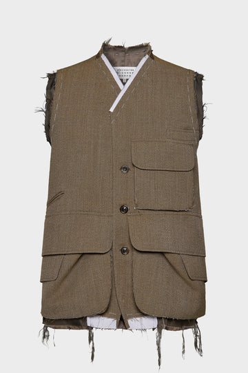 Sleeveless wool jacket