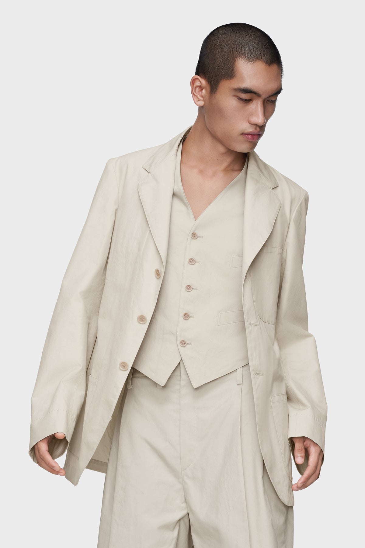 Cotton silk gilet