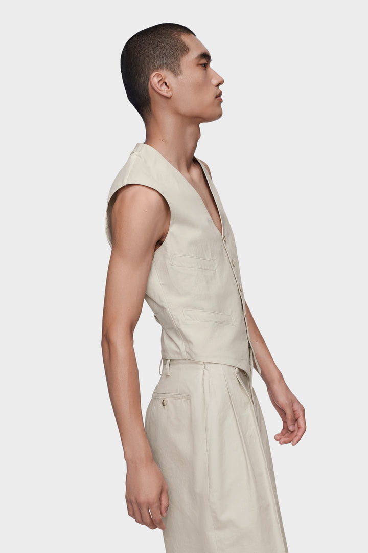 Cotton silk gilet