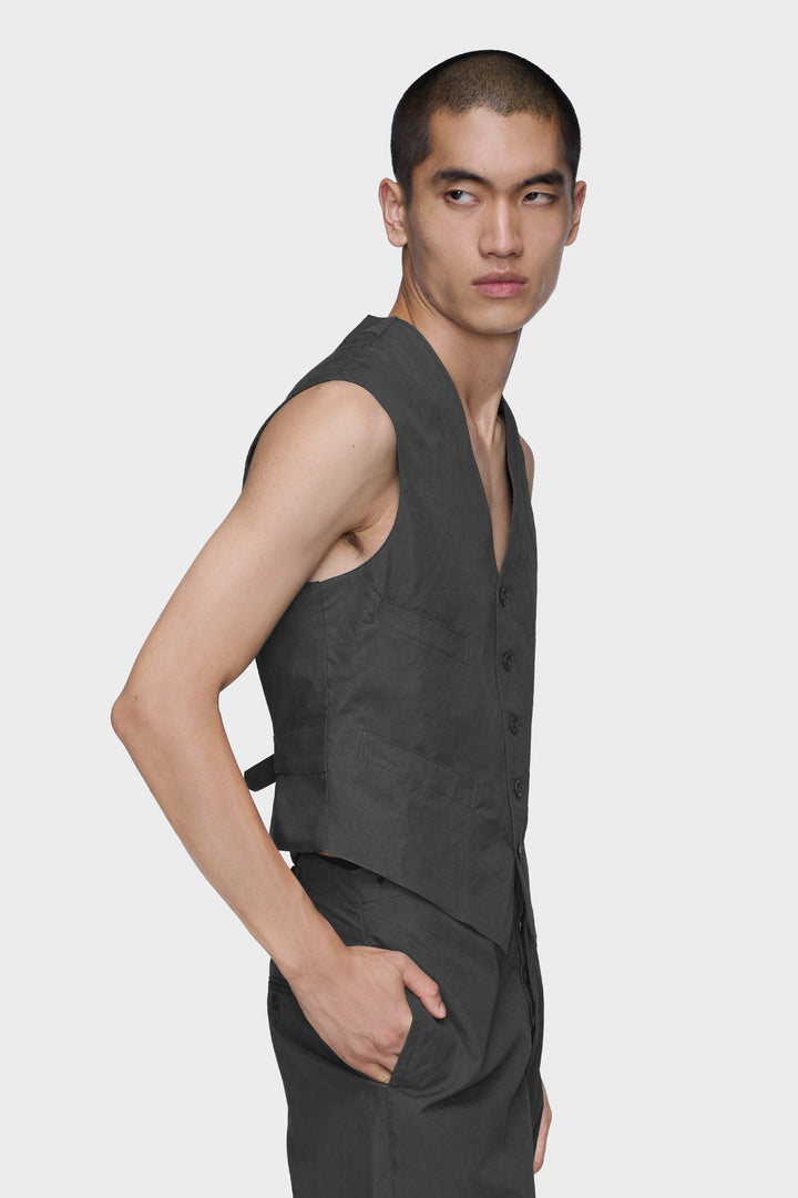 Cotton silk gilet