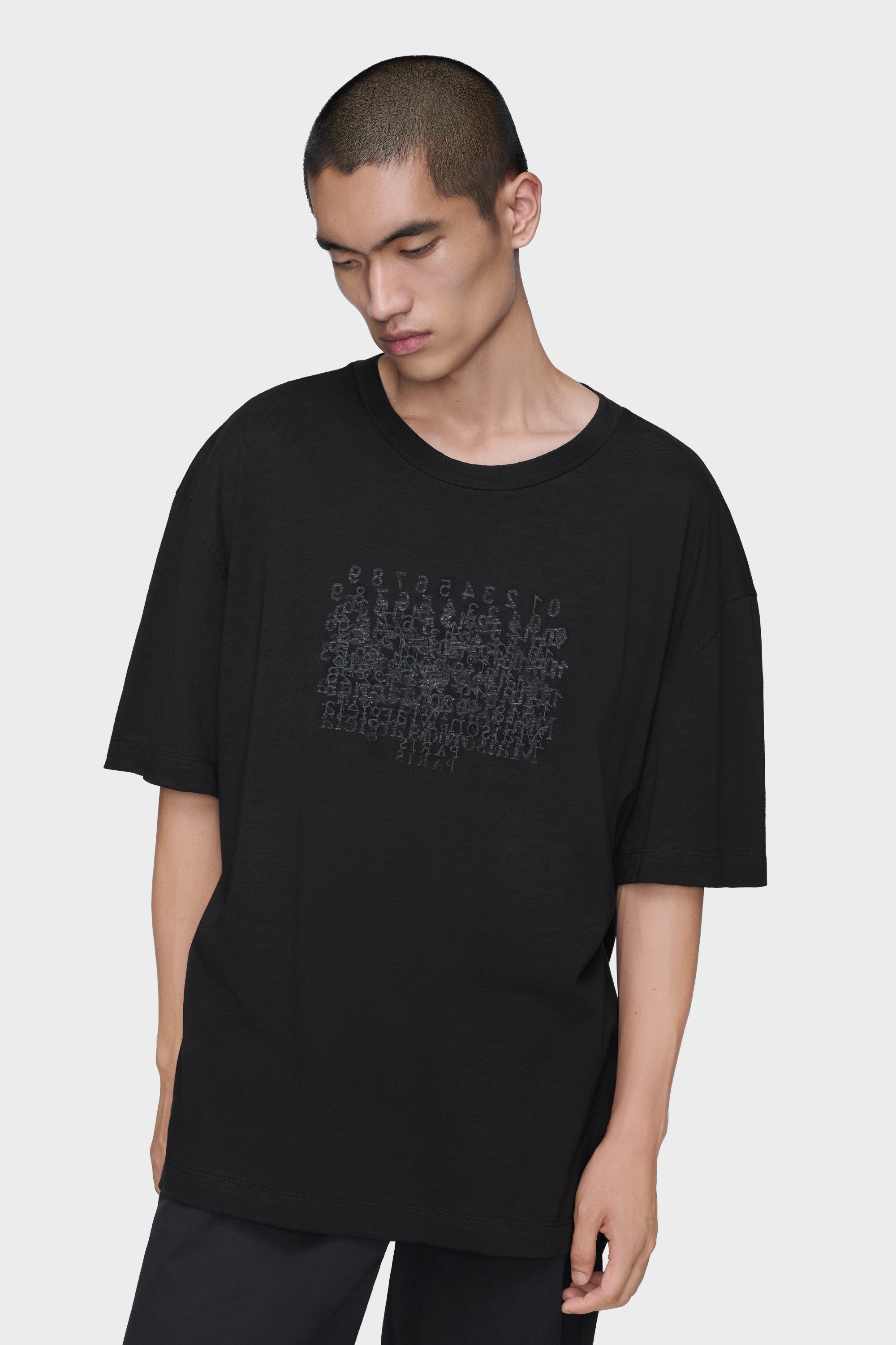 Designer Black Cotton Numerical T-shirt | Shop Online | Maison