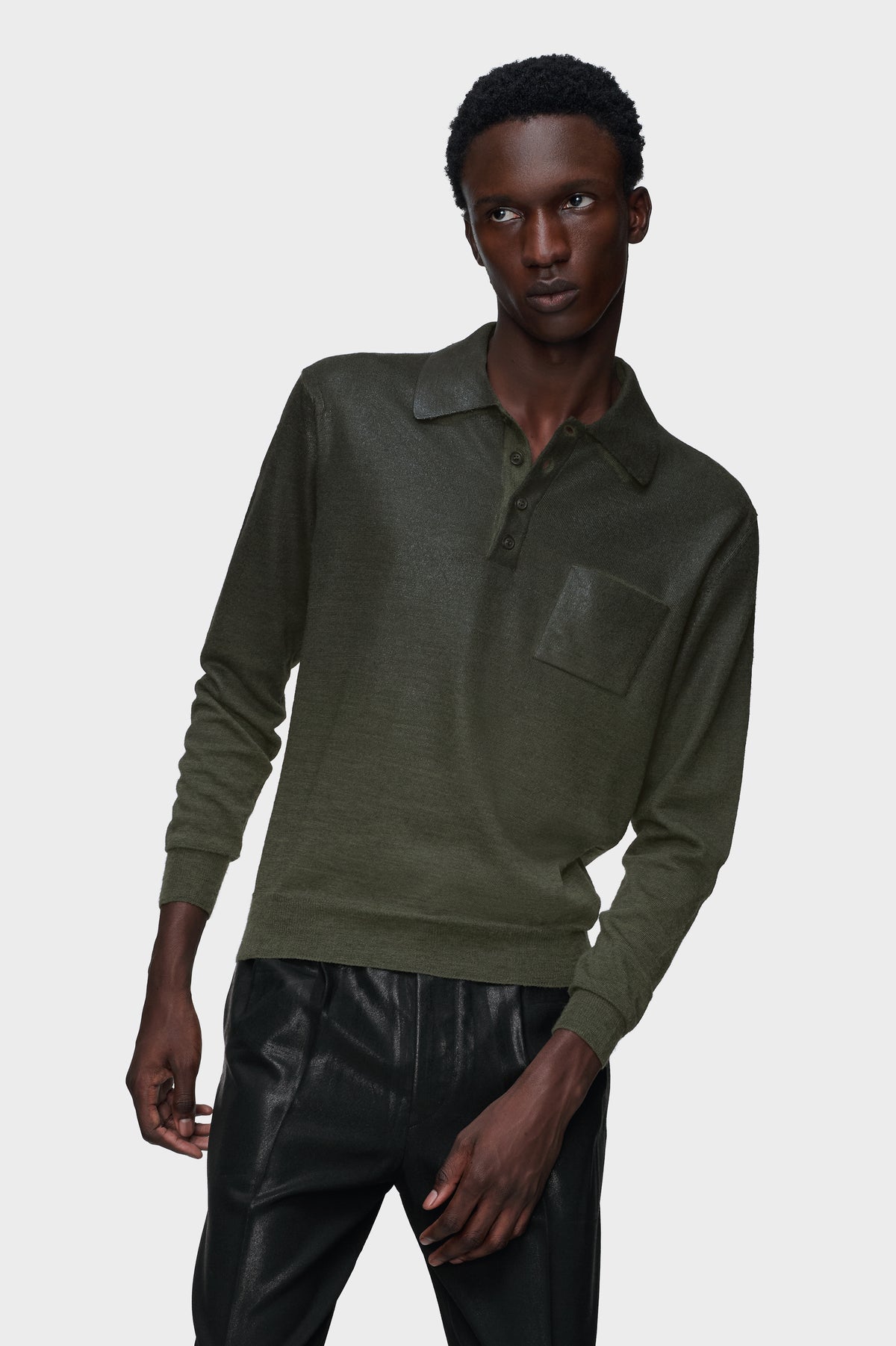 Foil print wool sweater