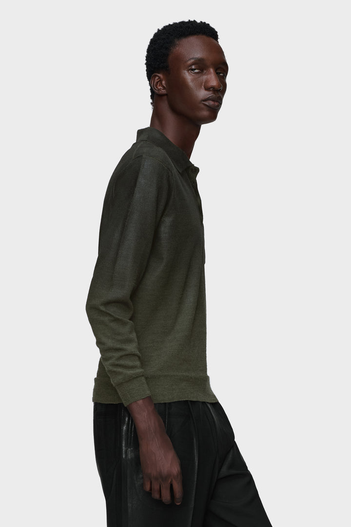 Foil print wool sweater