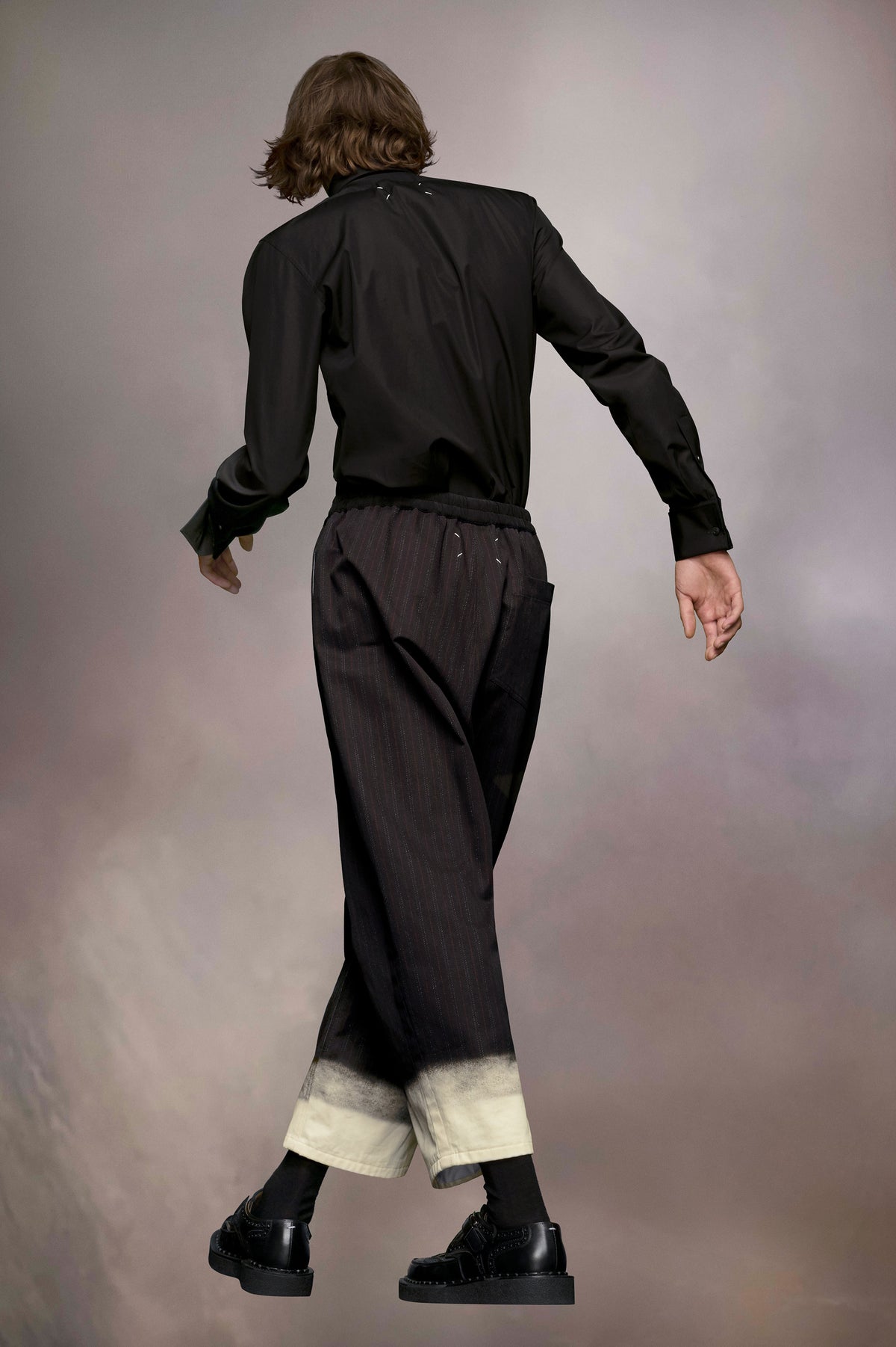 Trompe l'oeil pinstripe trousers
