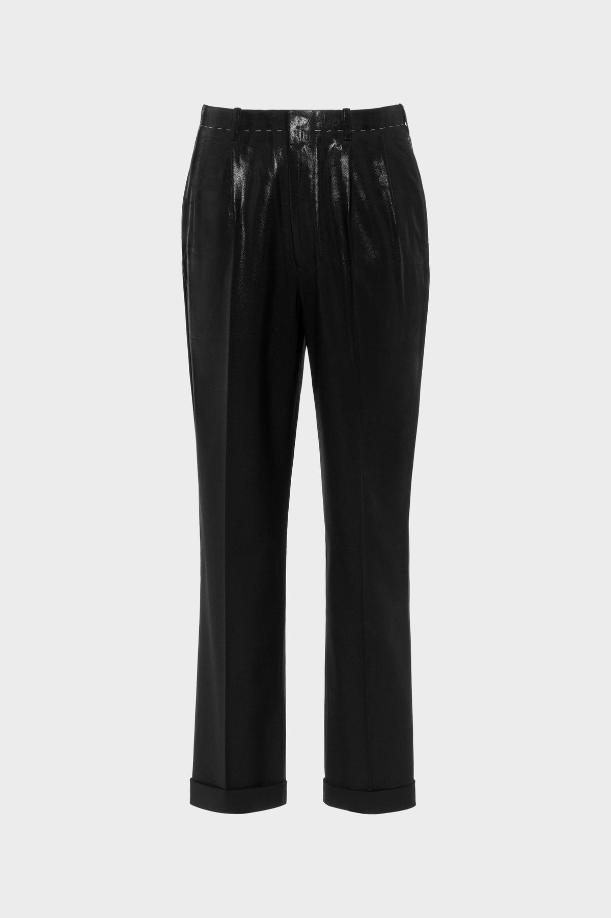 Foiled wool trousers