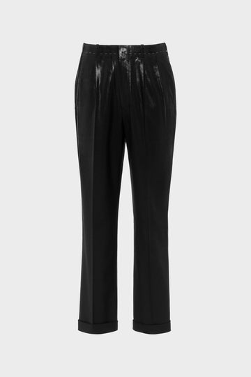 Foiled wool trousers