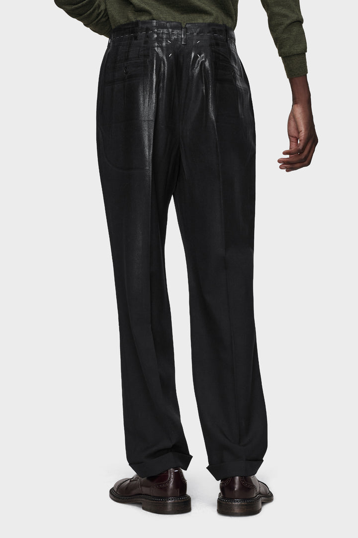 Foiled wool trousers