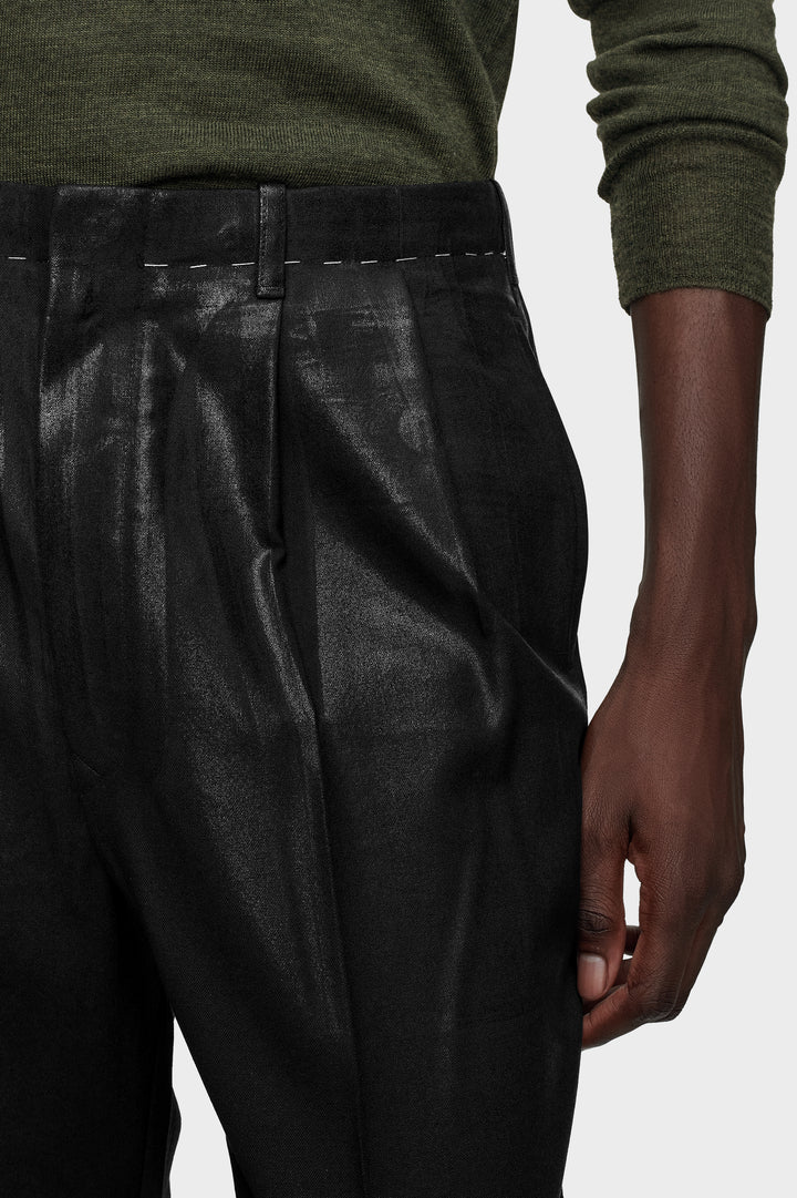 Foiled wool trousers