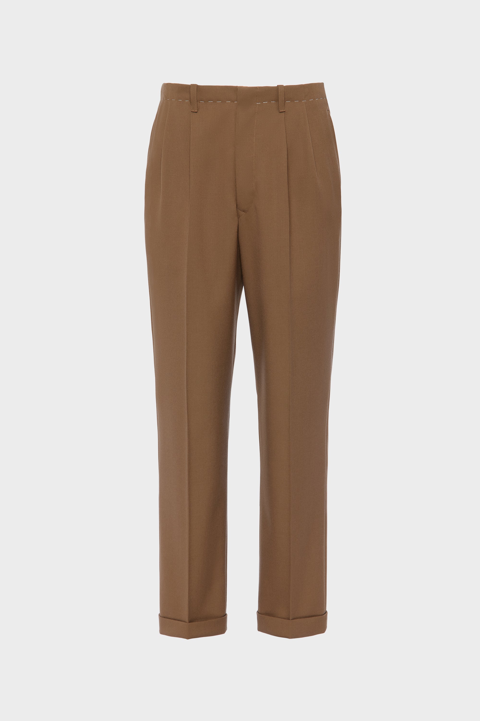 Designer Brown Wool tailored trousers | Shop Online | Maison Margiela