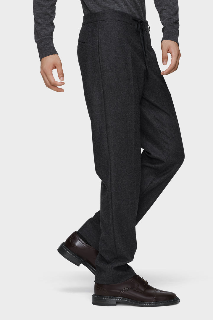 Drawstring wool trousers
