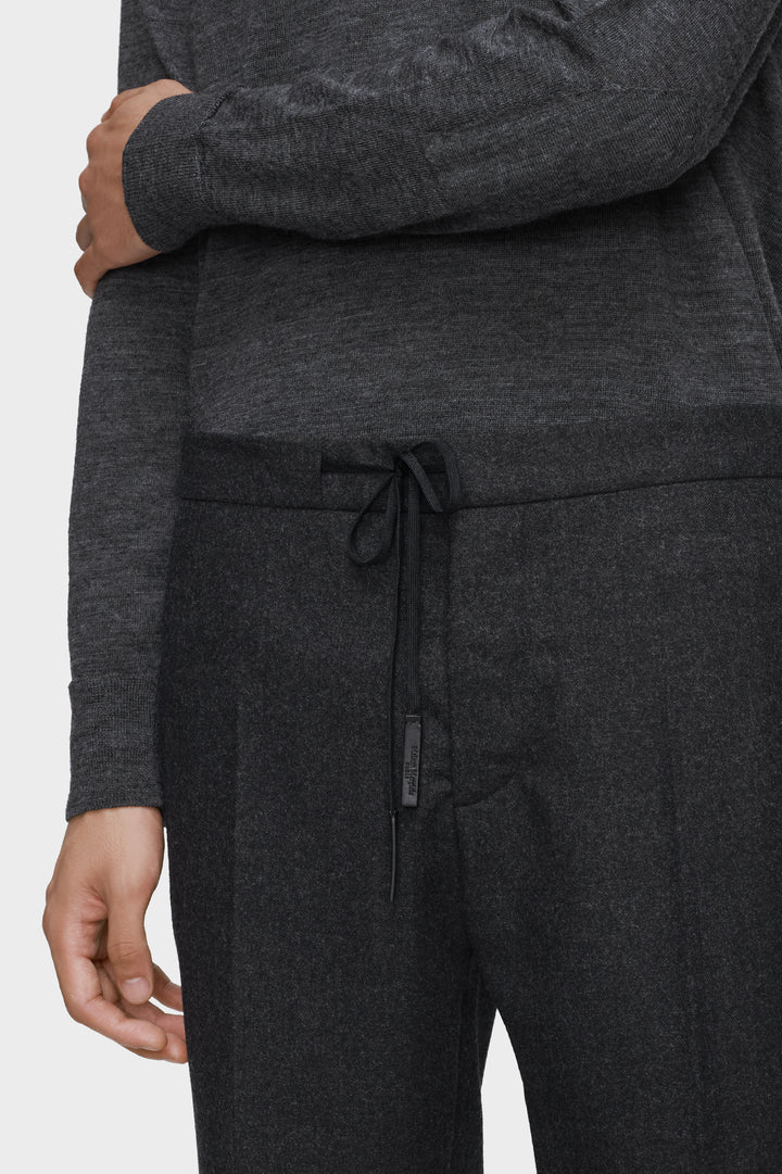 Drawstring wool trousers