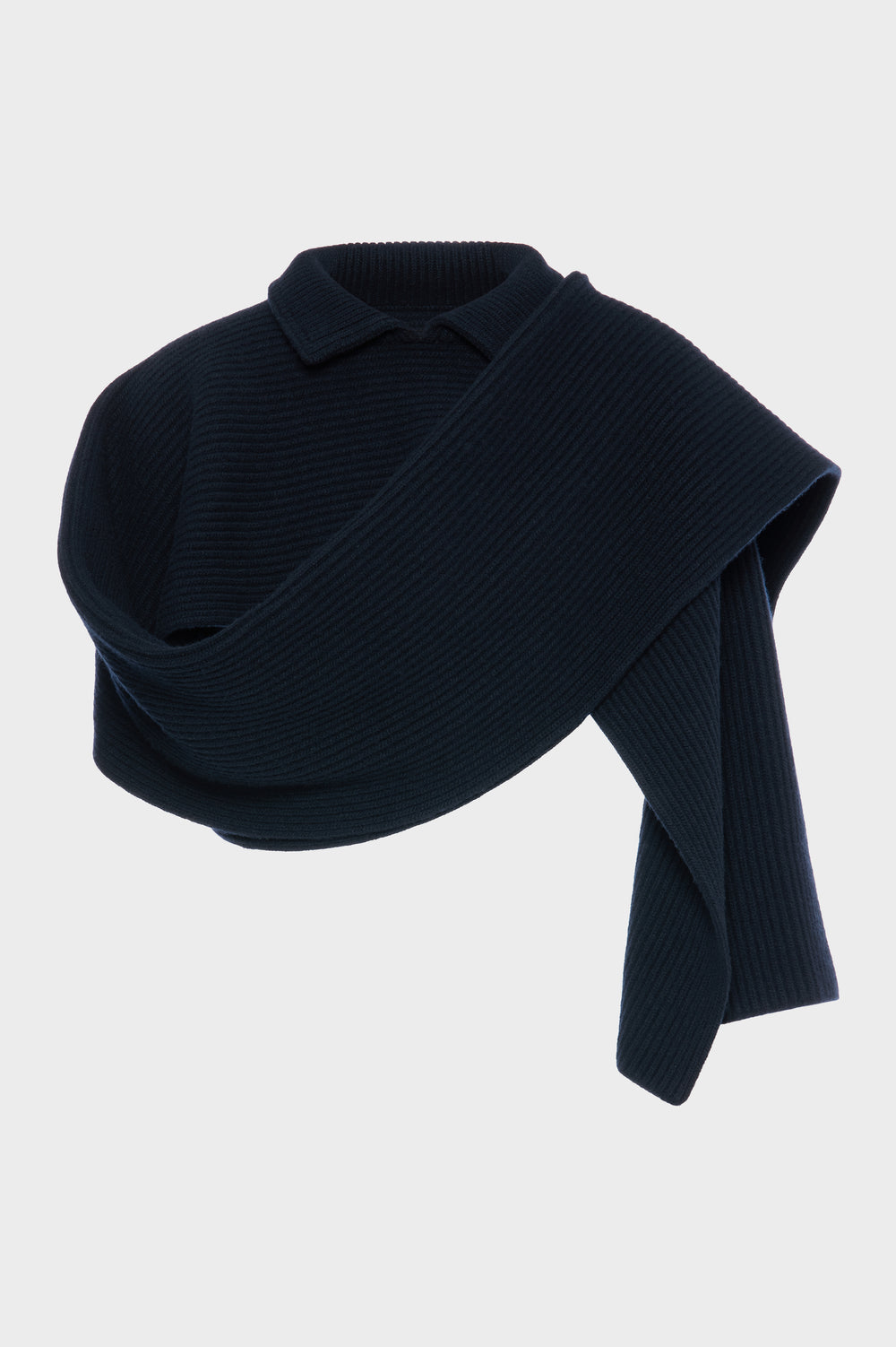 Maison Margiela Ribbed wool scarf with collar