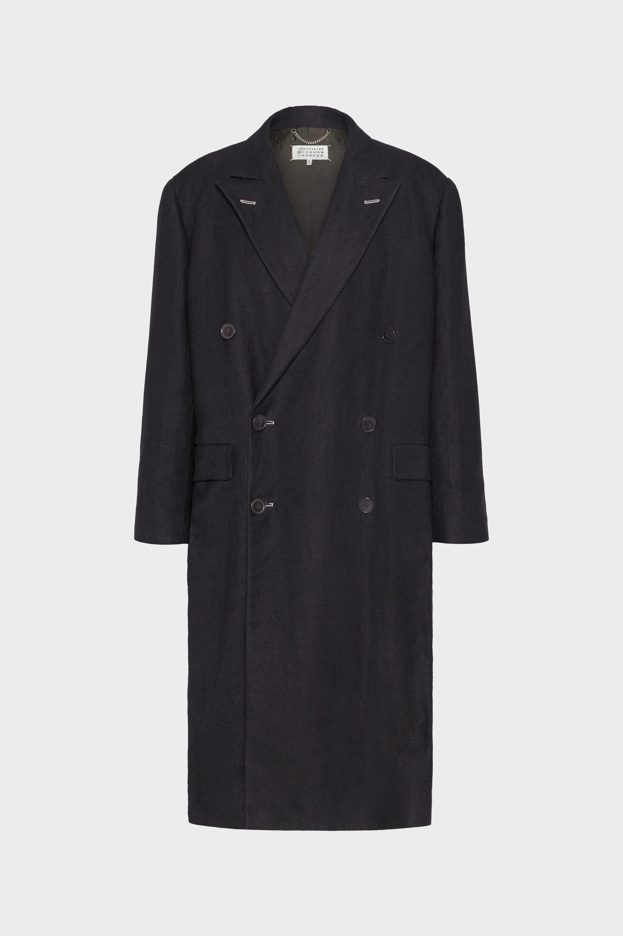 Designer Black Woven long coat | Shop Online | Maison Margiela