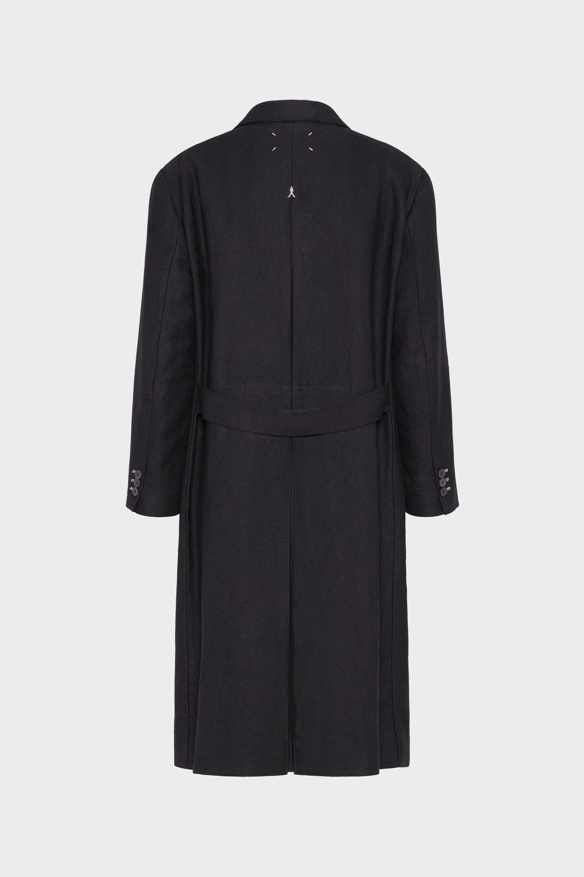 Designer Black Woven long coat | Shop Online | Maison Margiela