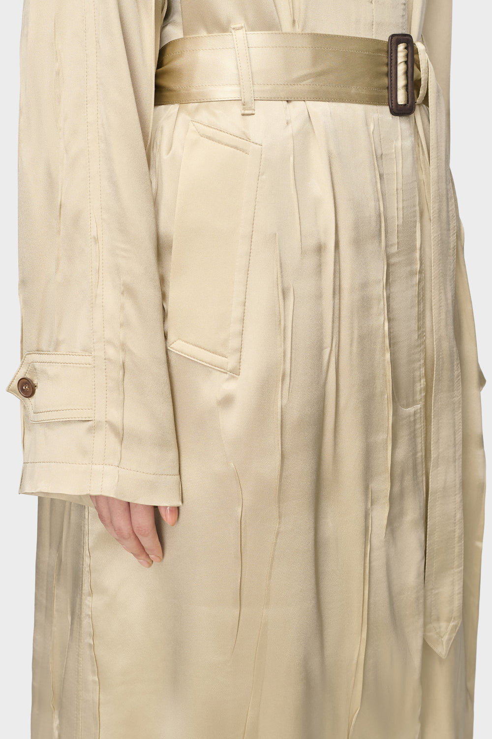 Maison Margiela Creased Silk Trench Coat