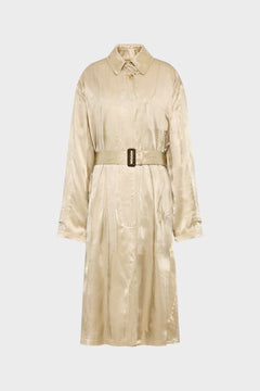 Creased Silk Trench Coat