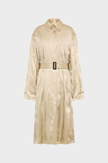 Creased Silk Trench Coat