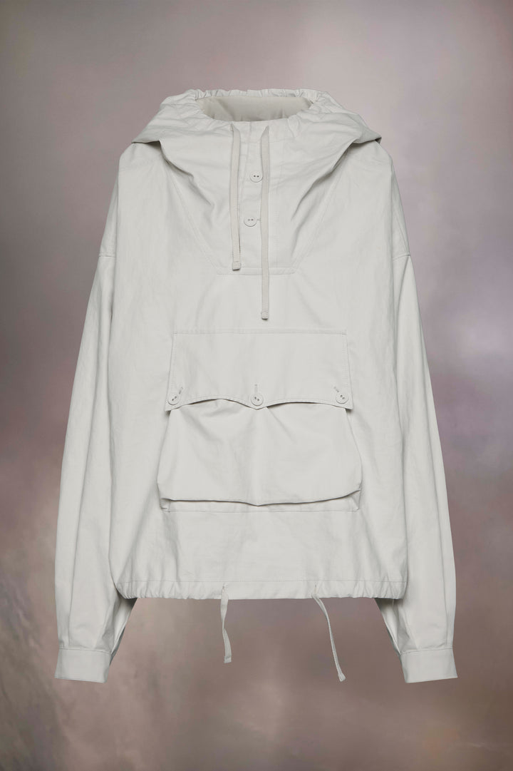 Waxed Rubber Hooded Windbreaker
