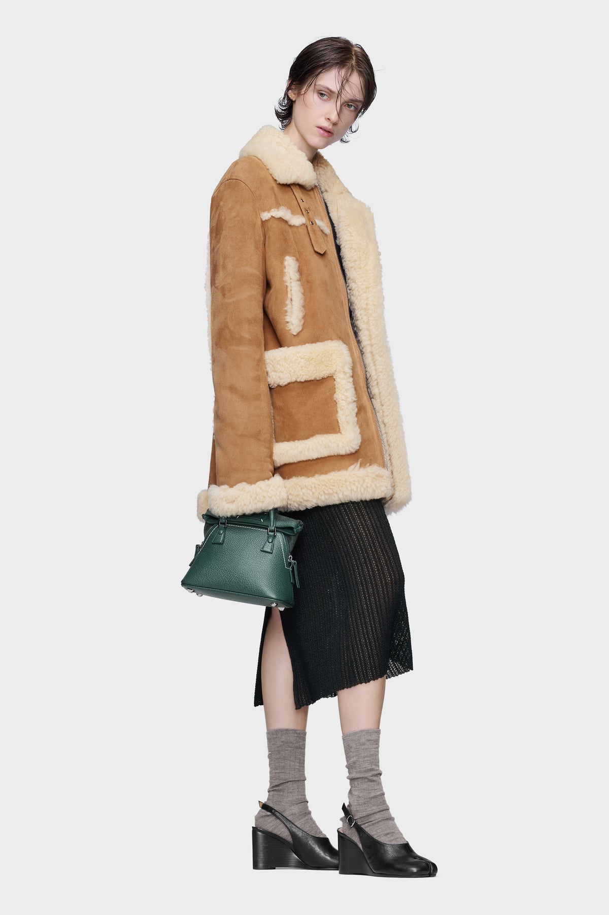 Shearling caban