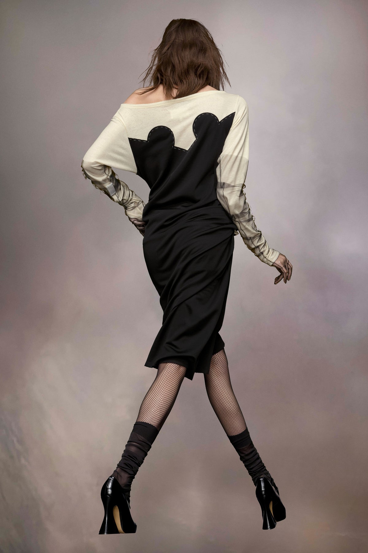 Spliced jersey dress