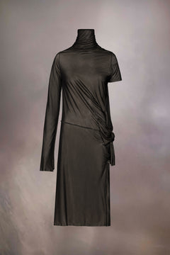 Asymmetric ruched dress