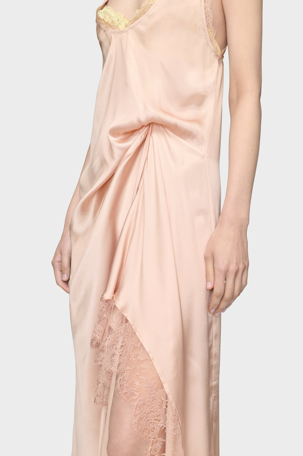 Maison Margiela Silk Lace Slip Midi Dress
