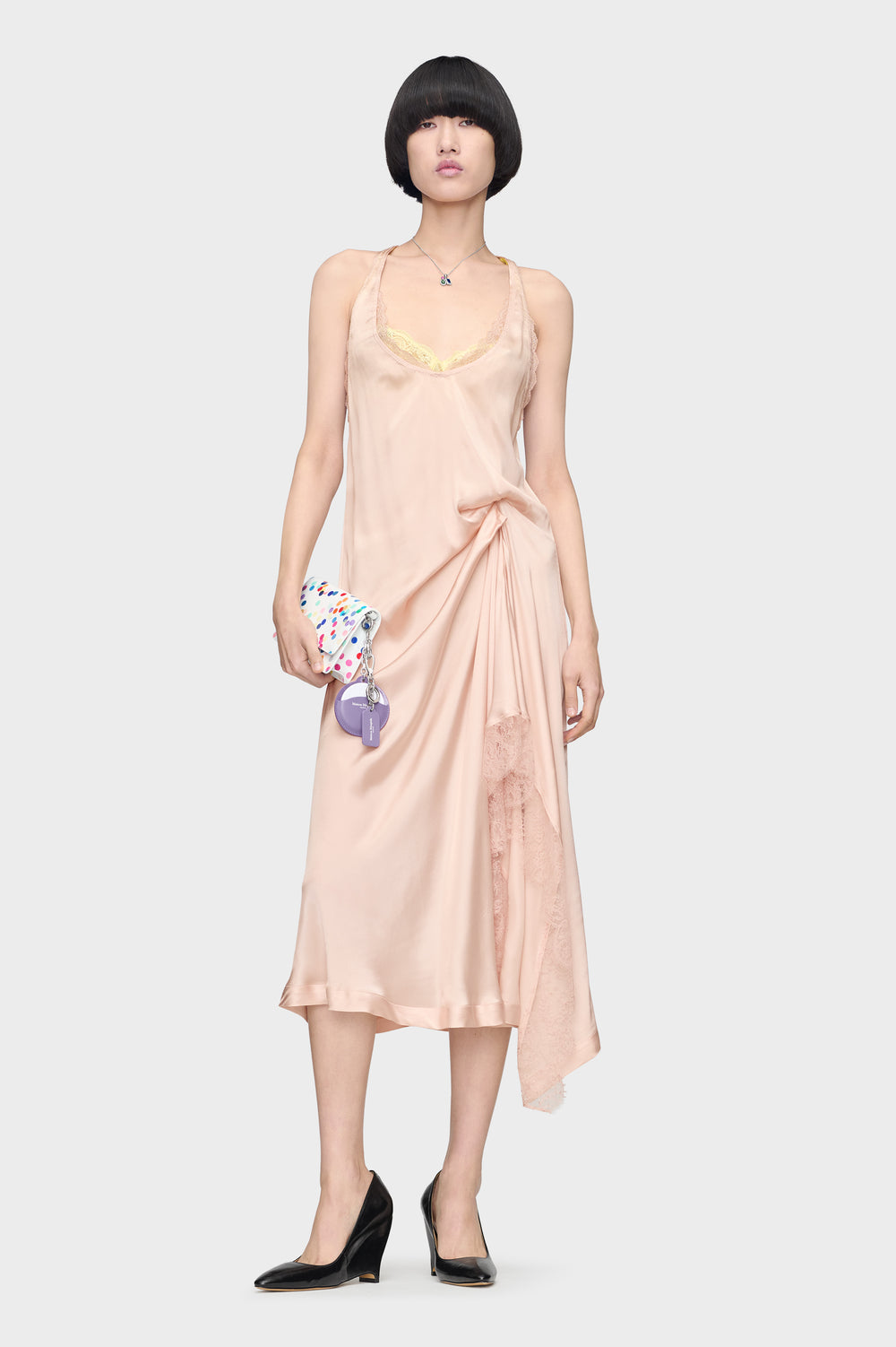 Maison Margiela Silk Lace Slip Midi Dress