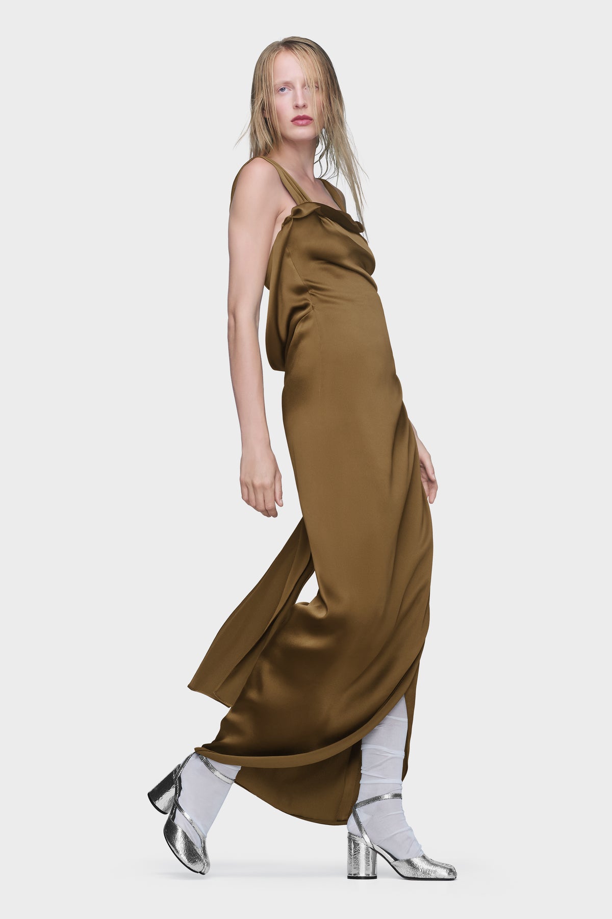 Silk satin maxi dress