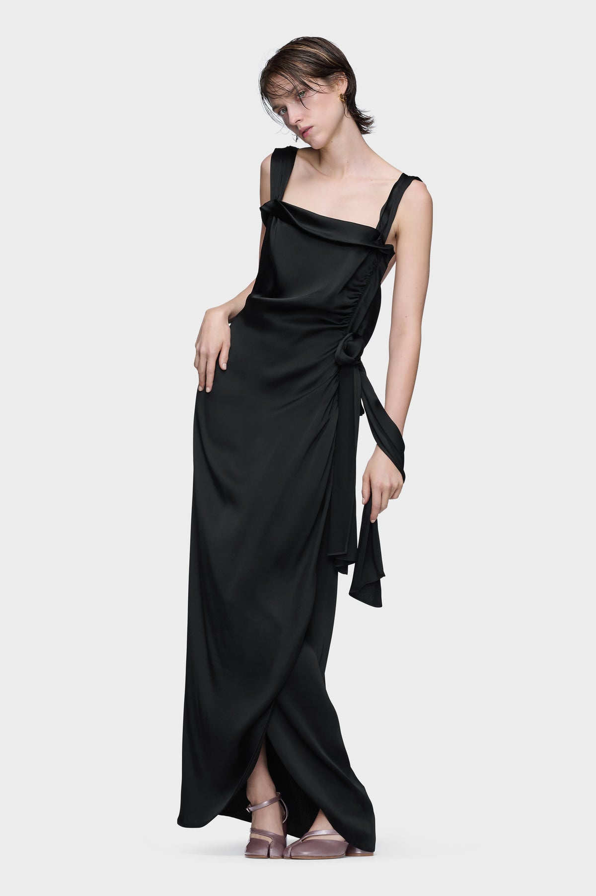 Silk satin maxi dress