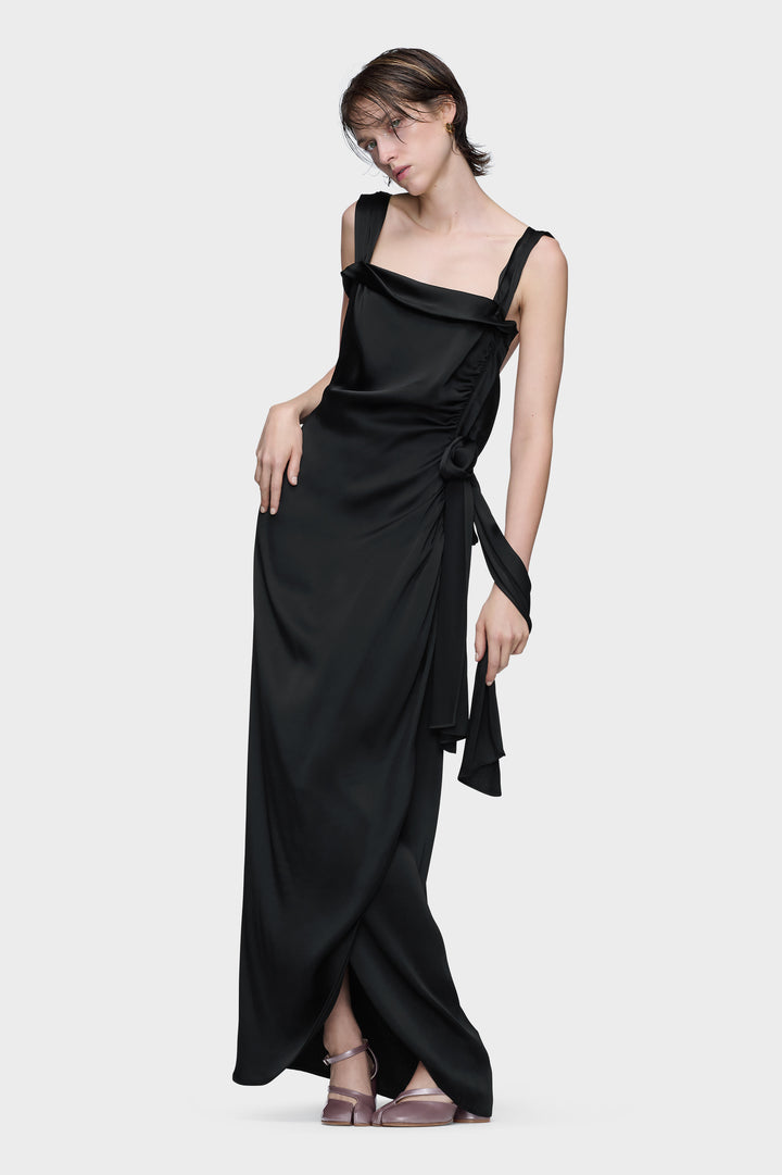 Silk satin maxi dress