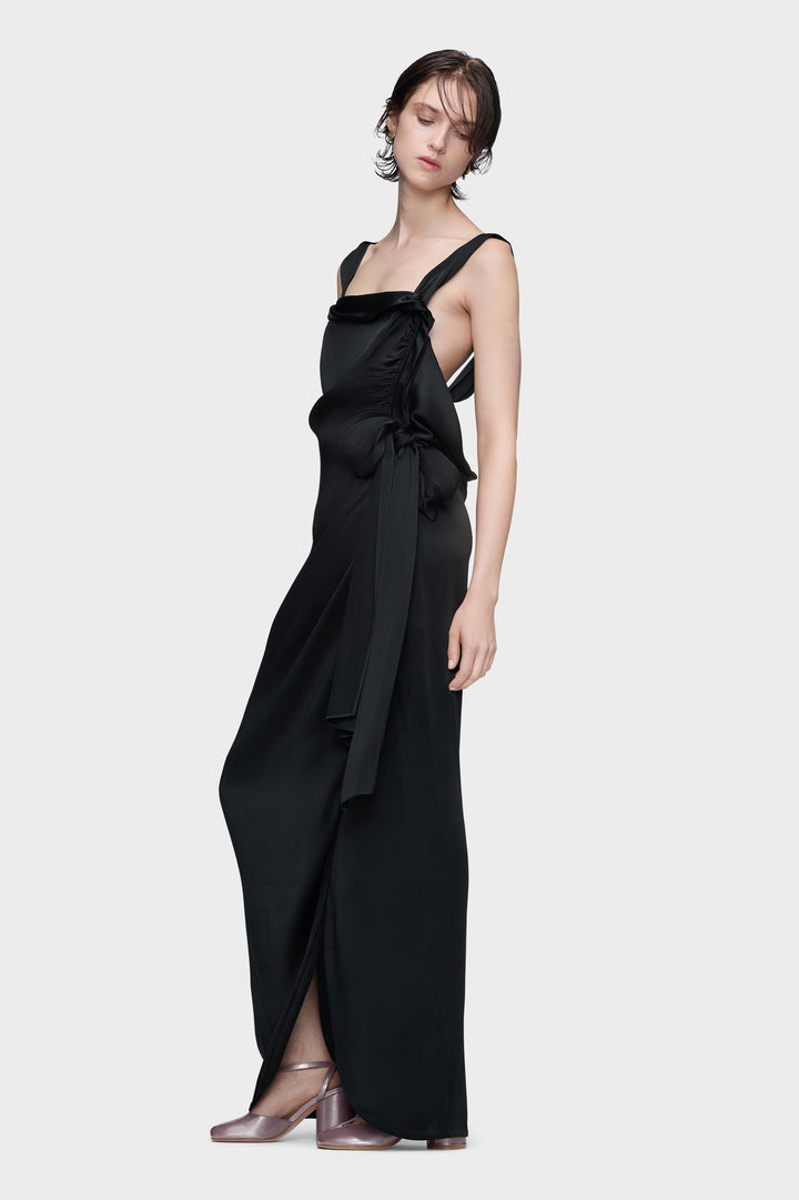 Silk satin maxi dress