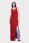 Maison Margiela Satin Draped Maxi Dress