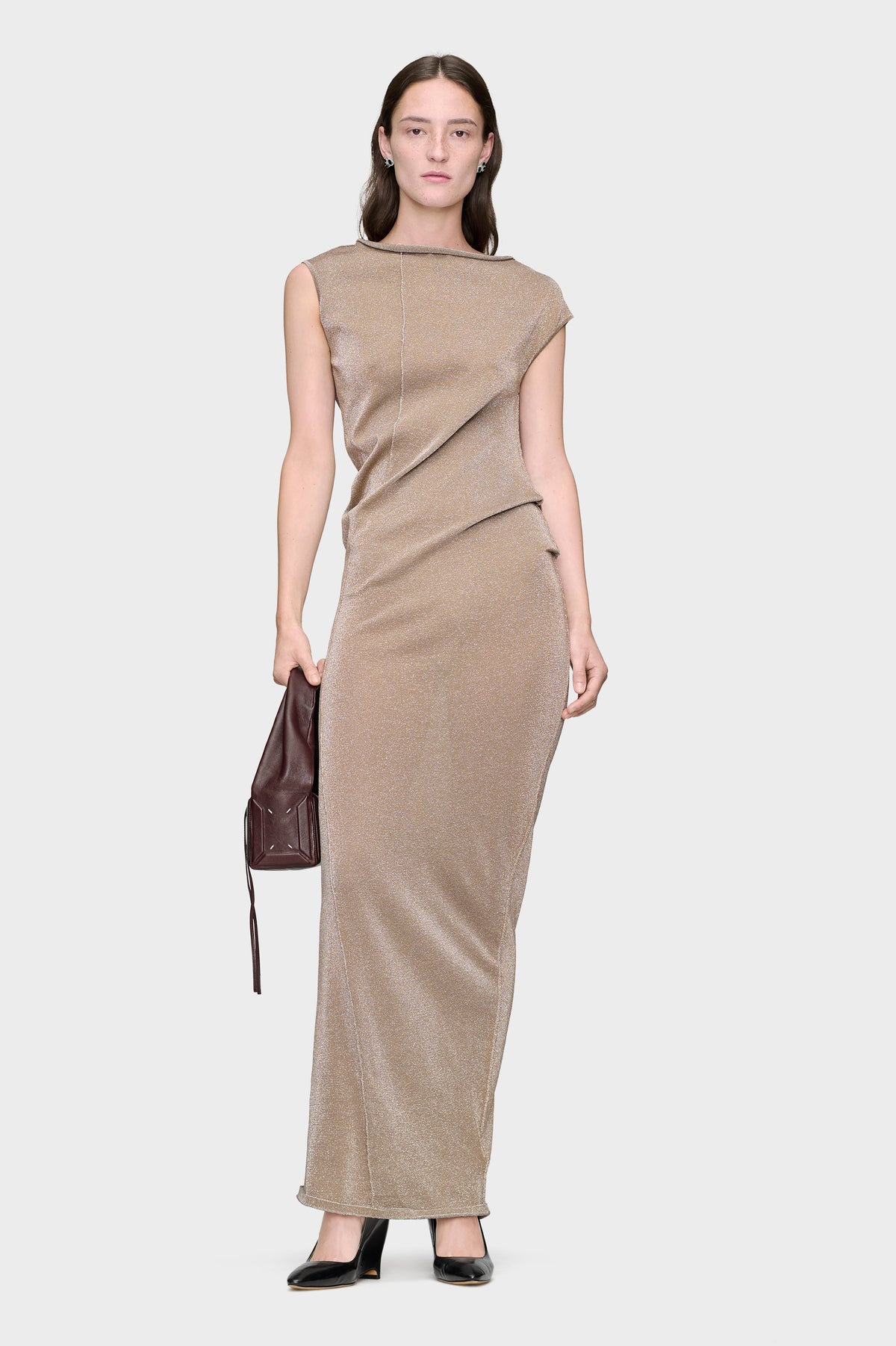 Metallic Knit Maxi Dress