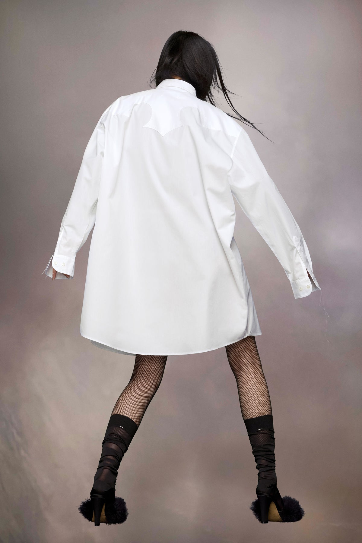 Cotton poplin shirt dress