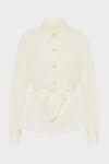 Maison Margiela Tie-waist silk cotton shirt