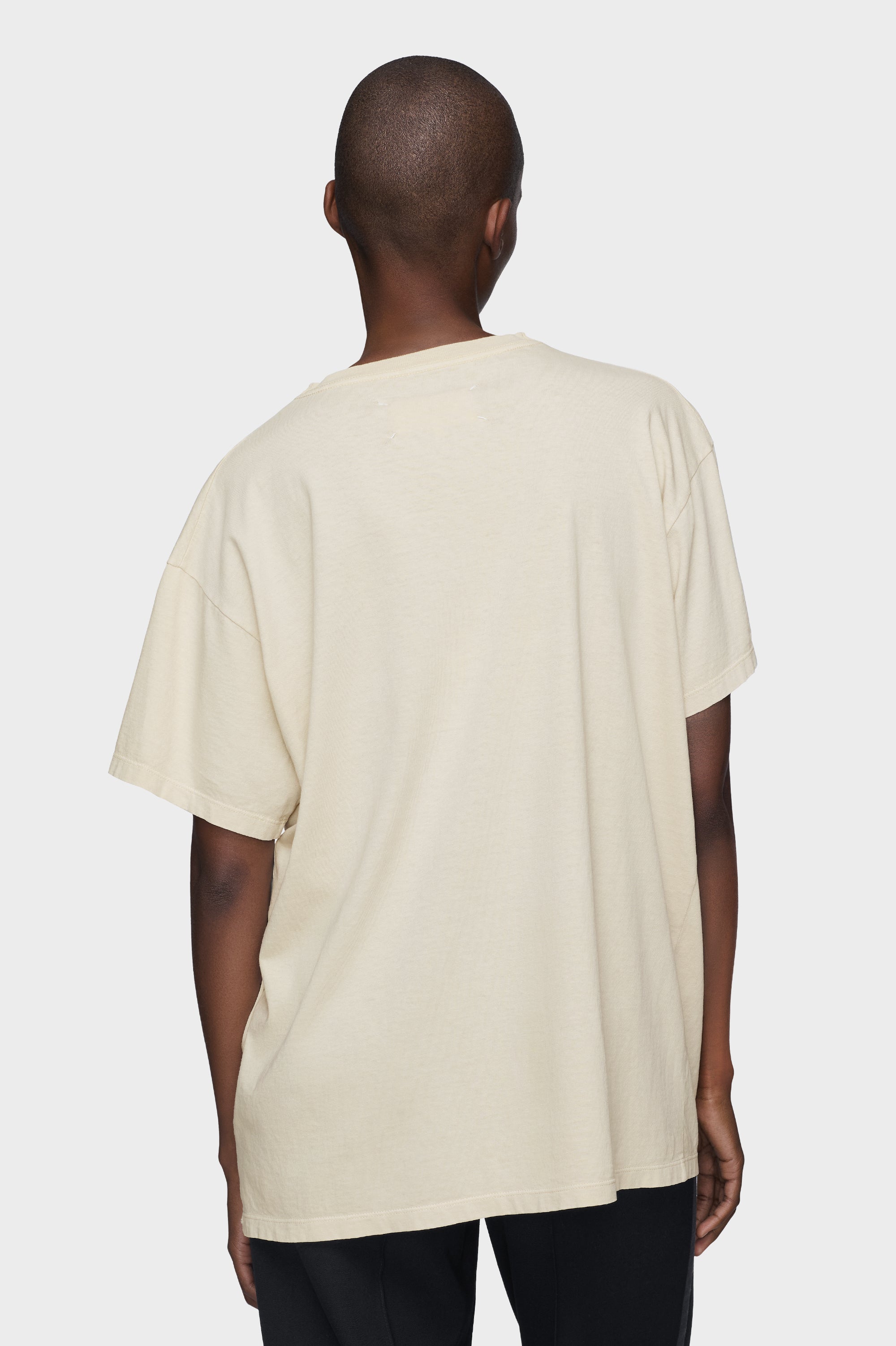 Designer Beige Numerical cotton T-shirt | Shop Online | Maison