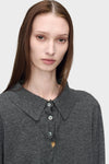 Maison Margiela Draped Collar Wool Polo Sweater