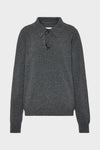 Maison Margiela Draped Collar Wool Polo Sweater