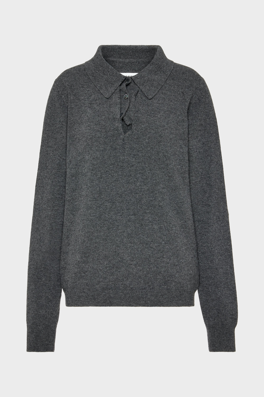Maison Margiela Draped Collar Wool Polo Sweater