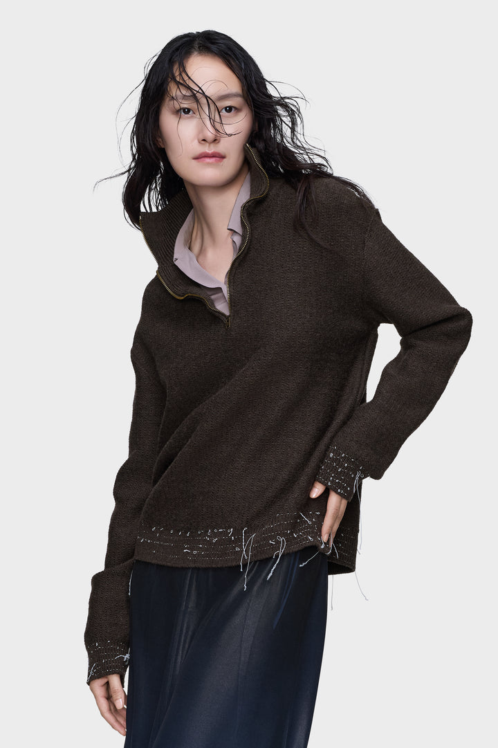 Wool quarter-zip sweater